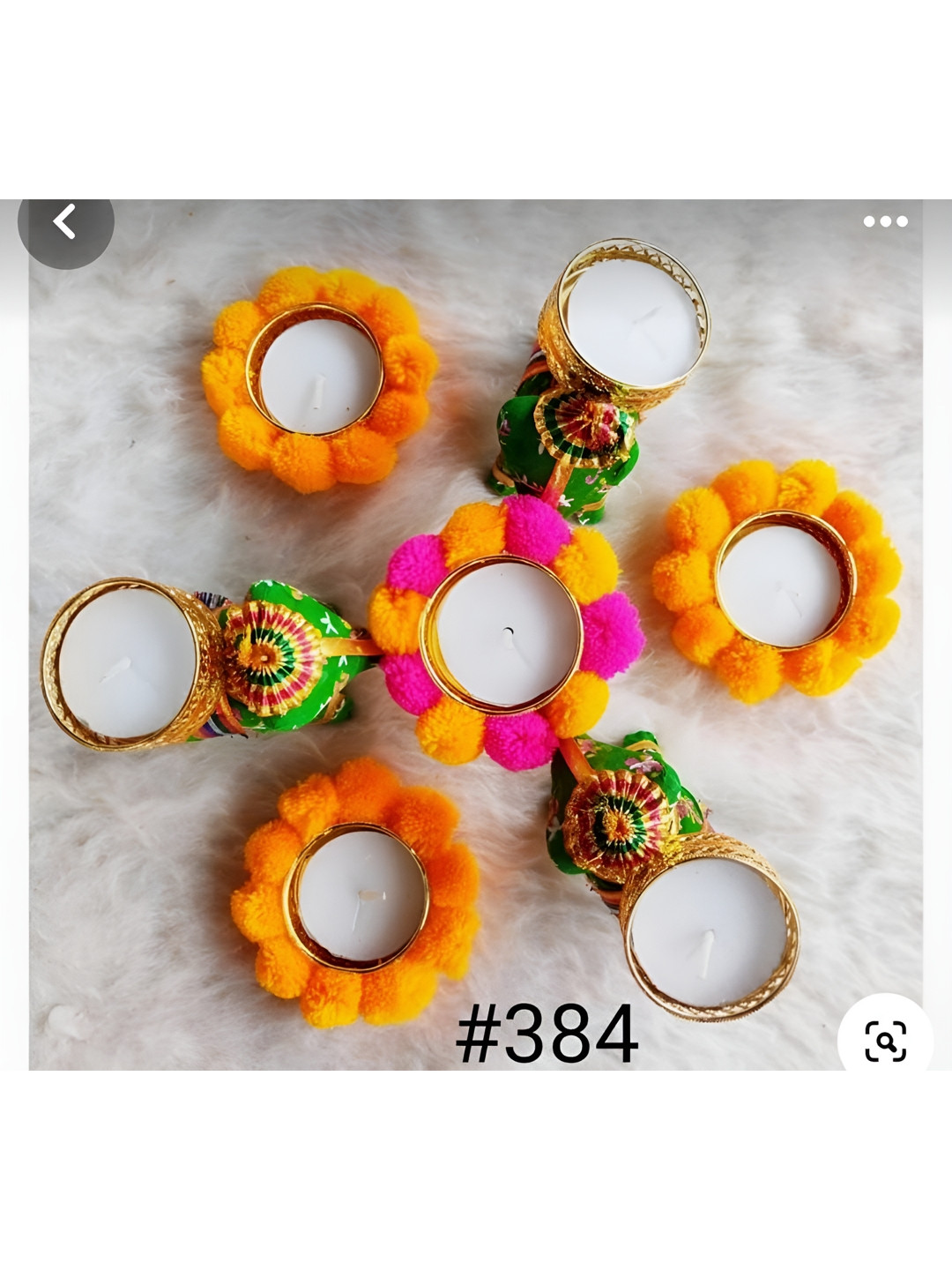 Sellplus Yellow & Green 7 Pieces Decorative T-light With Elephant Candle Holders