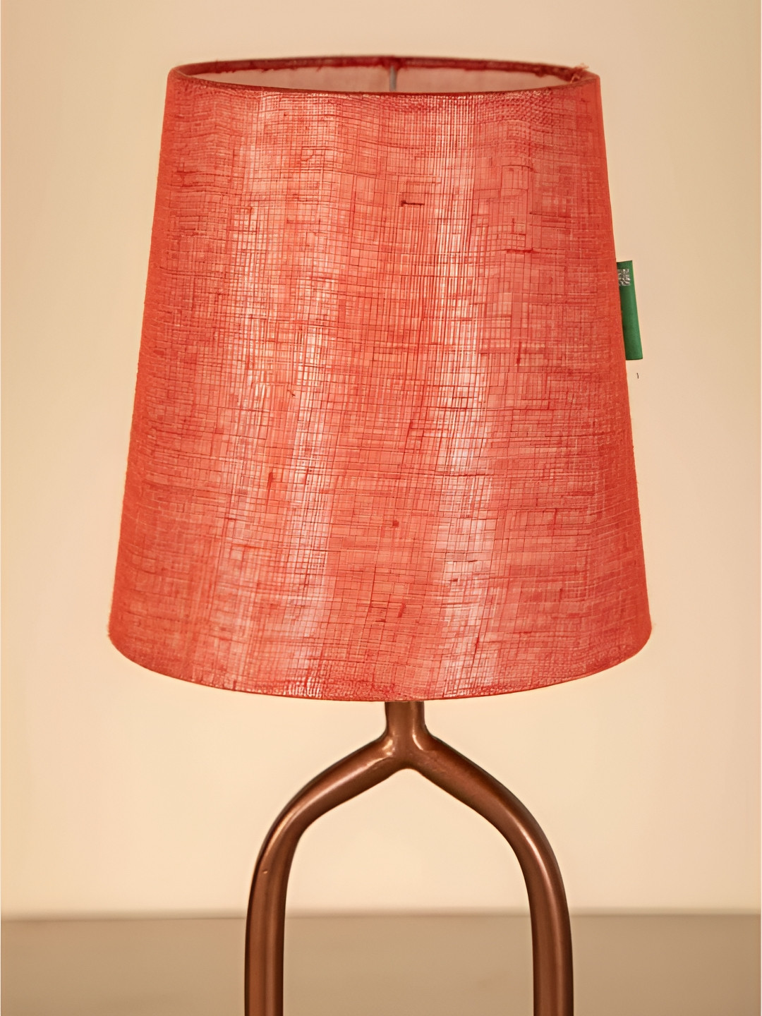 FREEDOM TREE Moon Flower Red Textured Cylindrical Shaped Table Lamp