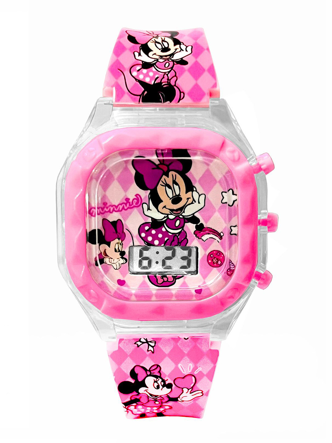 Time Up Girls Glowing Light & Music Cartoon Printed Digital Watch NGLOW-MKY12