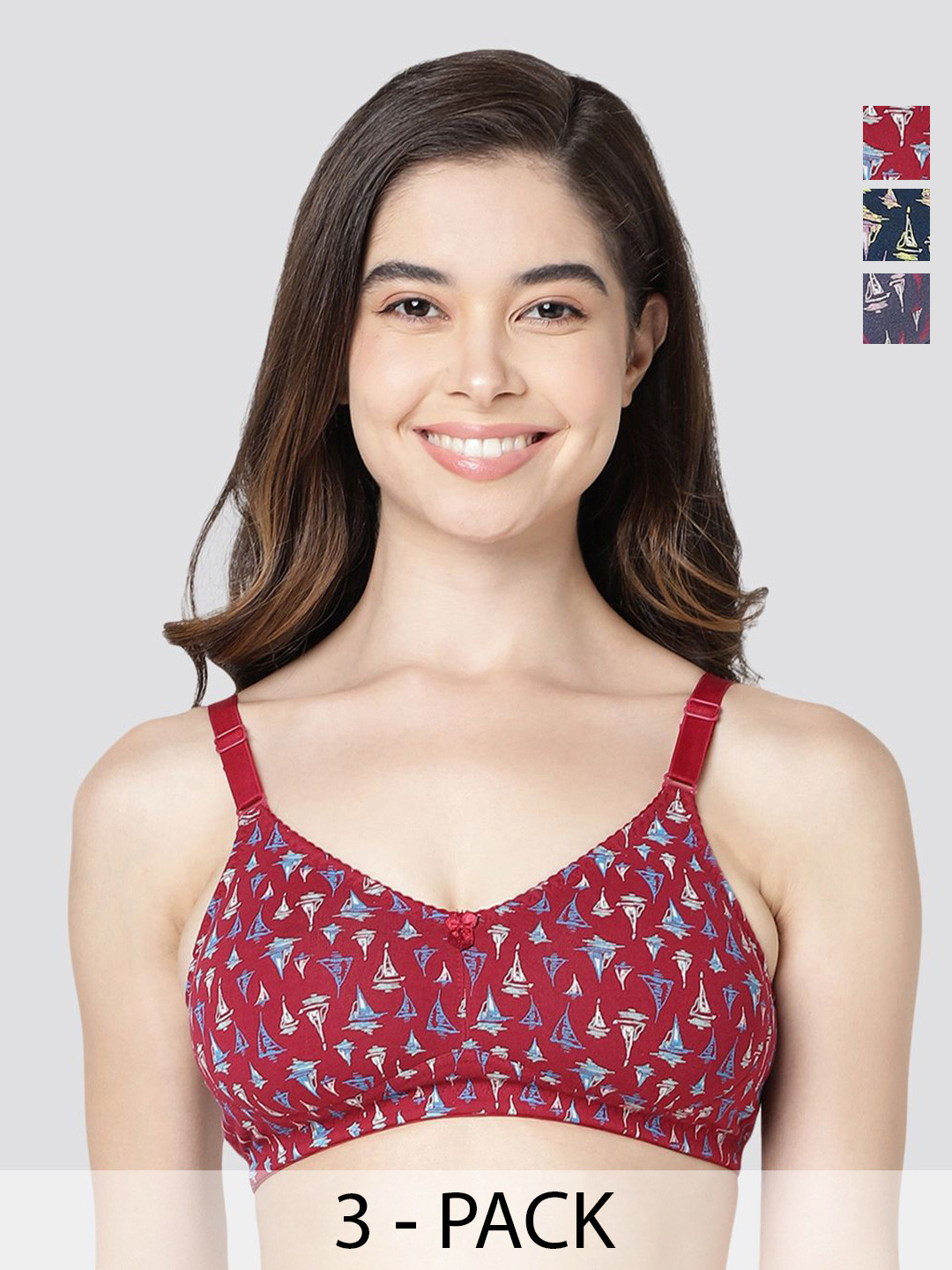 Kalyani LM9900 Pack of 2 Elegant Front Double Layered Cups Non Padded Bras