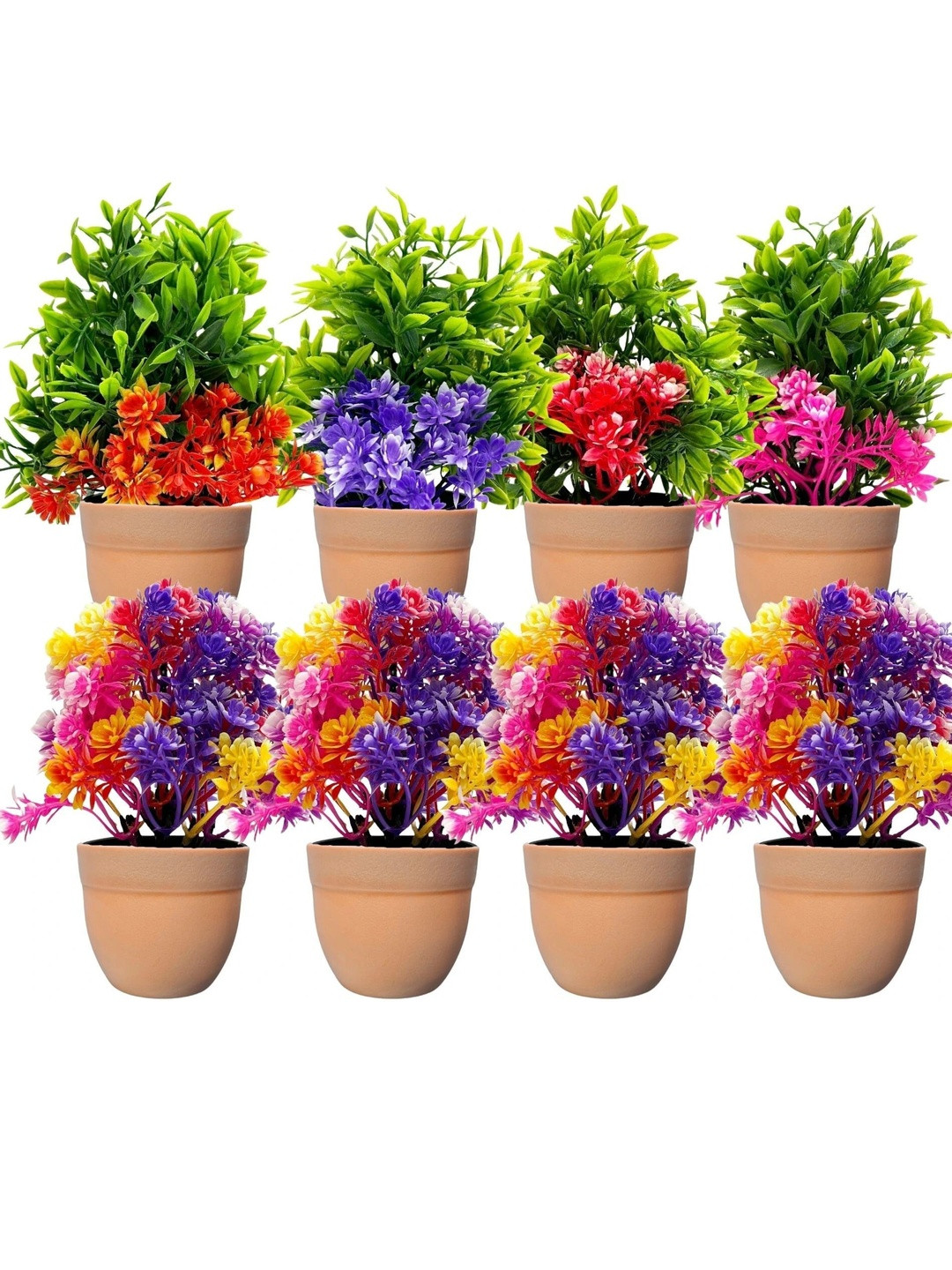 Dekorly Brown Plastic  Artificial Flowers & Plants With Pot