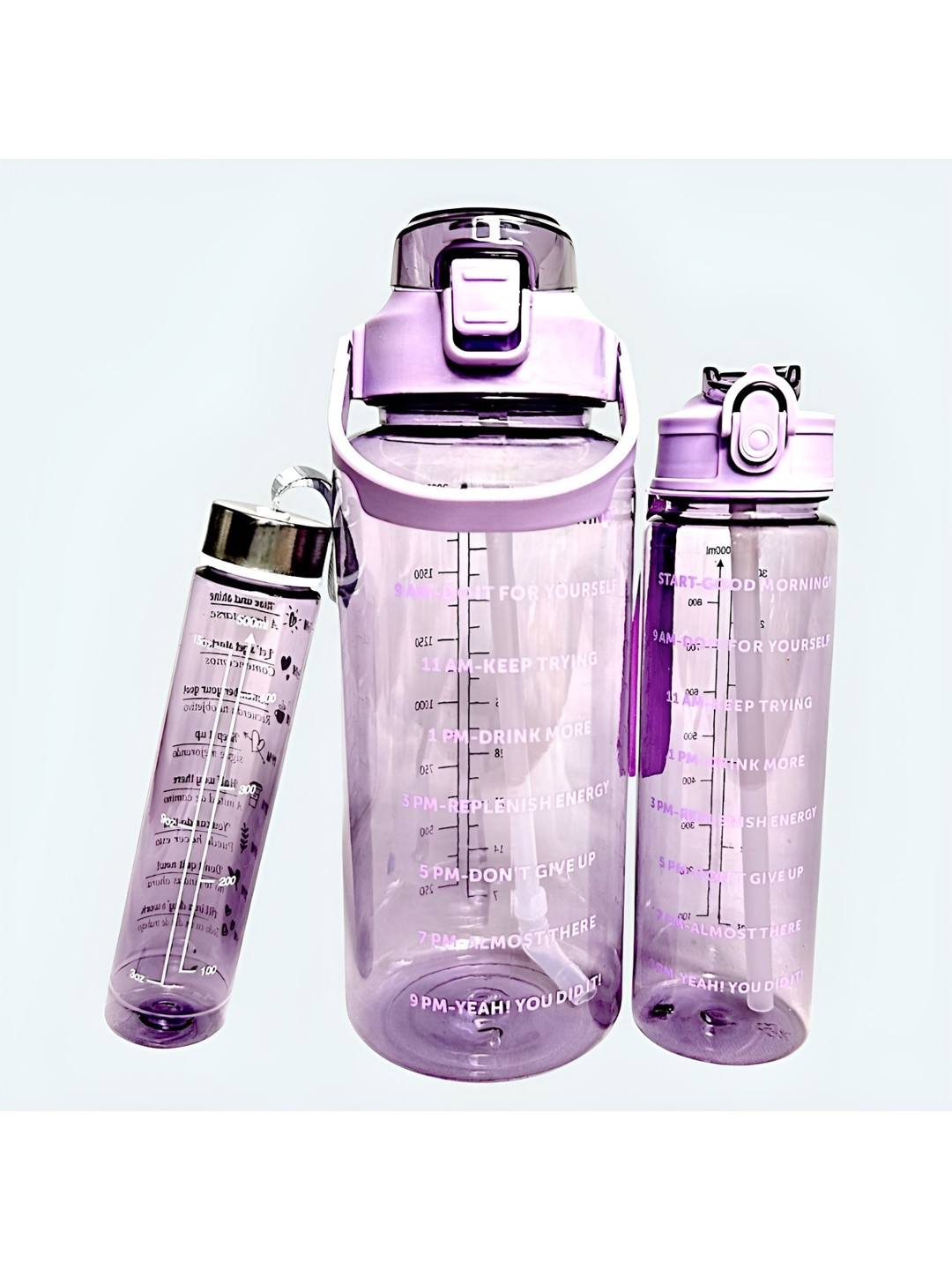 Virtuous Purple 3 Pieces Printed Water Bottles 2L