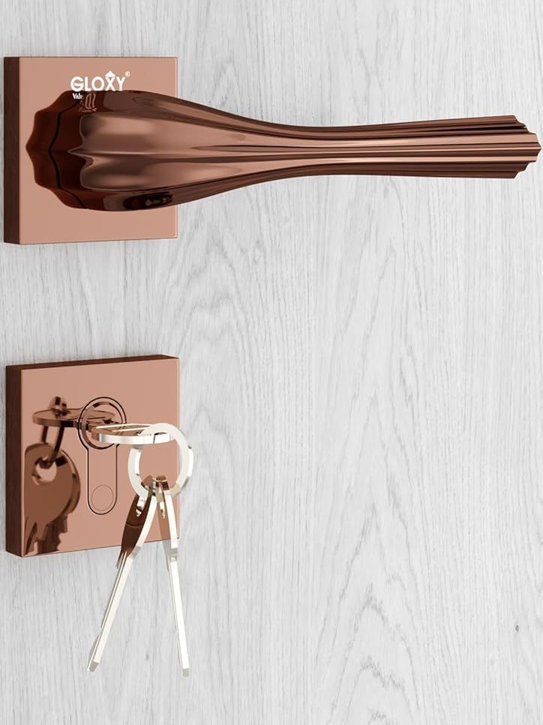 GLOXY Stainless Steel Rose Gold Finish Door Lock