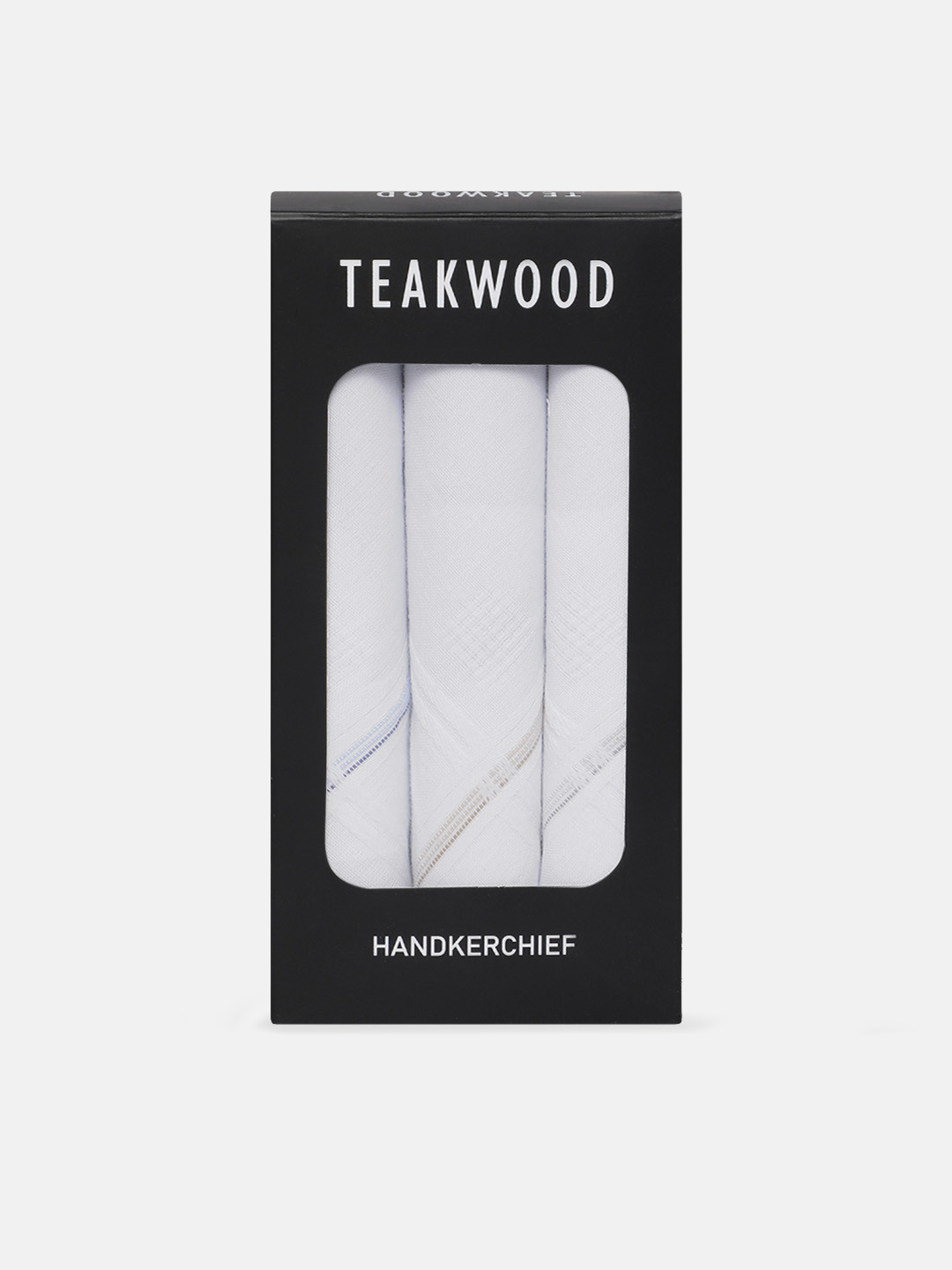 Teakwood Leathers Men Pack Of 3 Striped Pure Cotton Handkerchief