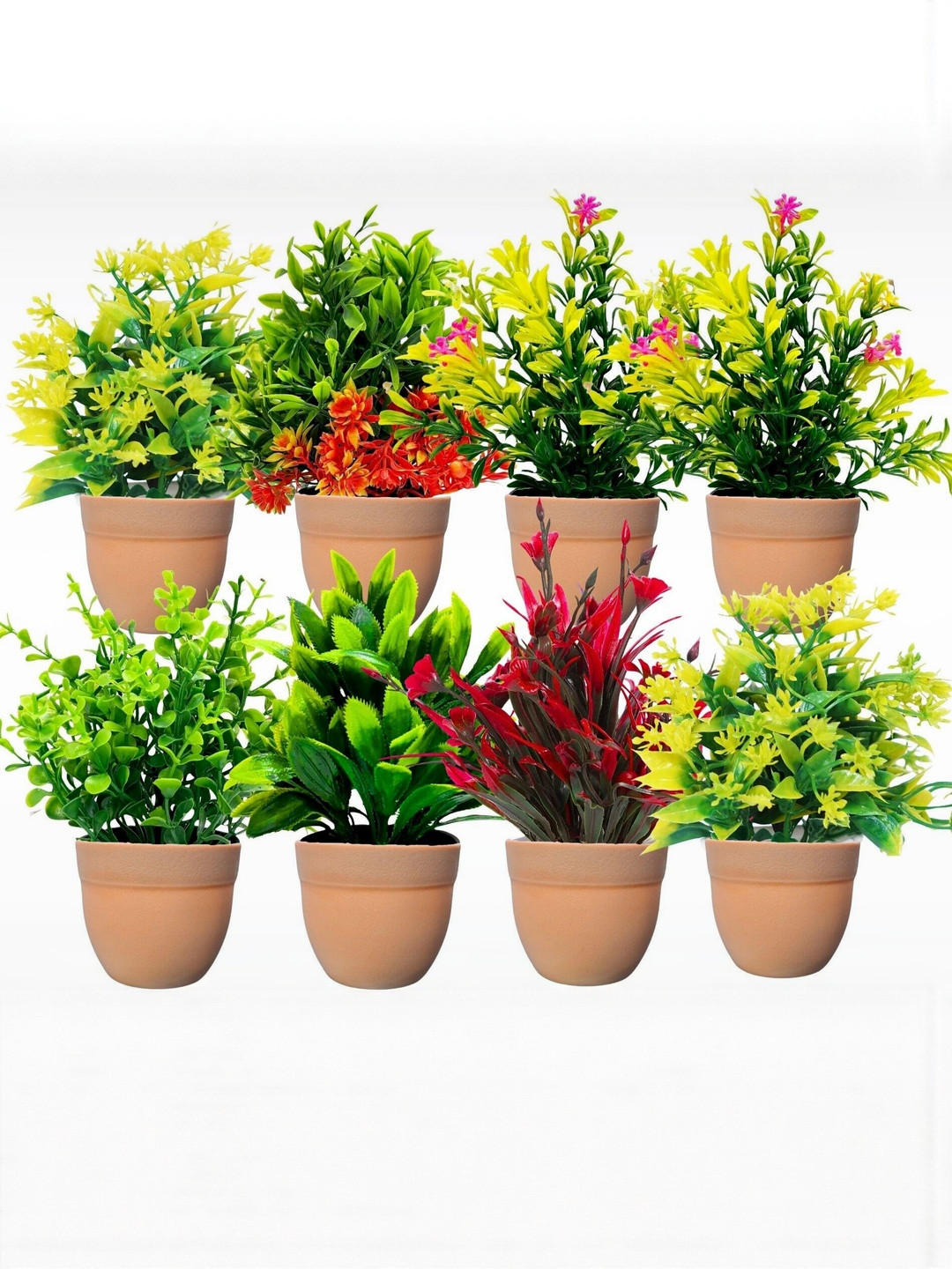 Dekorly Green & Black Vine Leaf Artificial Plant With Po