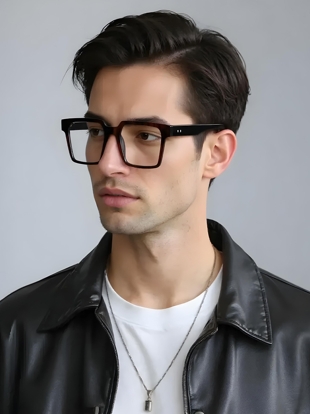 Ted Smith Unisex Brown Square Iconic Acetate Frames