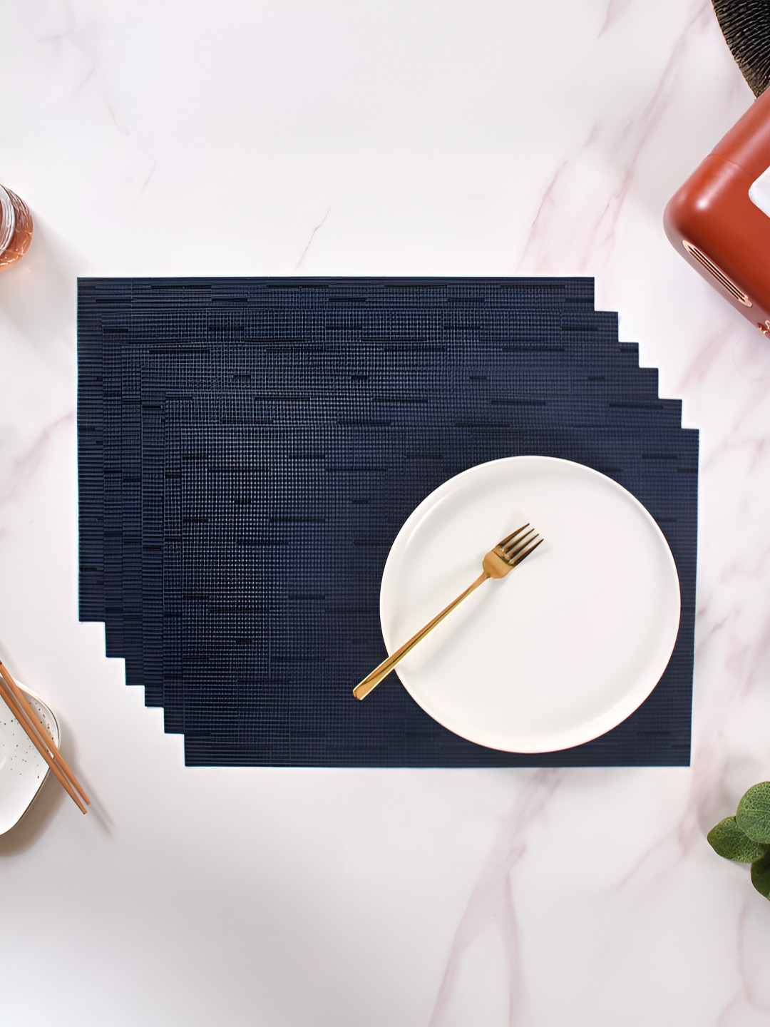 Nestasia Blue 6 Pieces Woven Waterproof Table Placemats