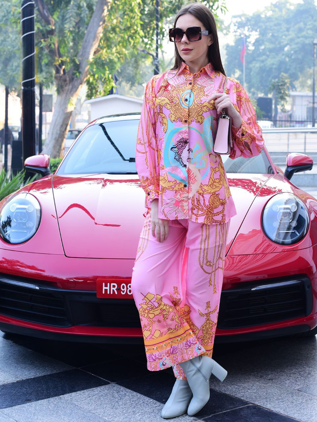 ROMONIA Printed Shirt And Palazzo