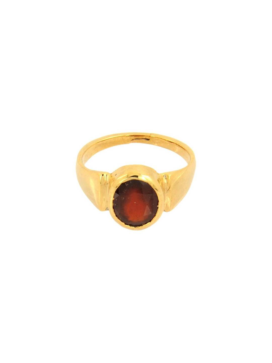 elitemart Men Rose Gold-Plated Garnet Studded Finger Ring