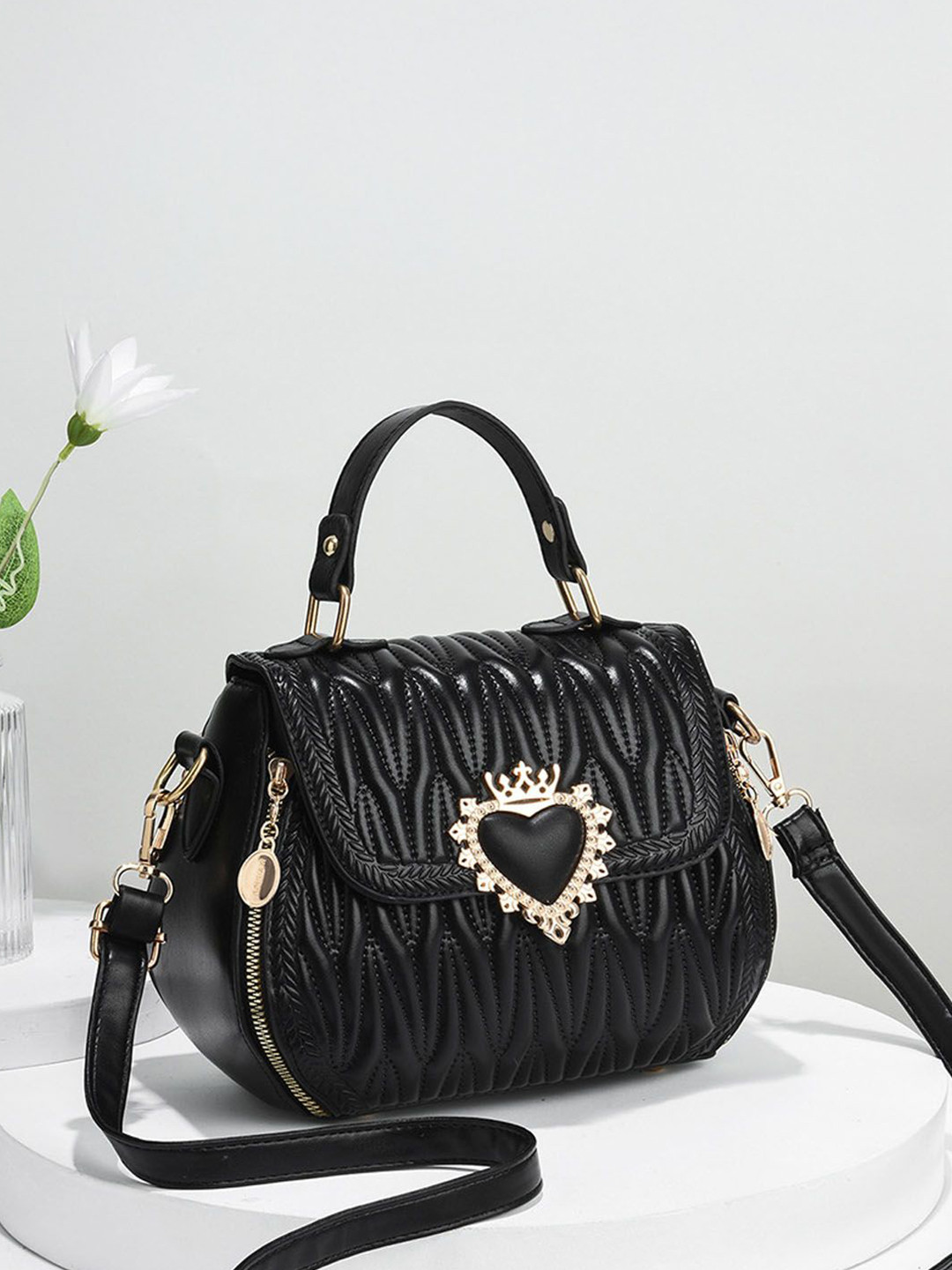 StyleCast Women Textured Appilique Structured Sling Bag