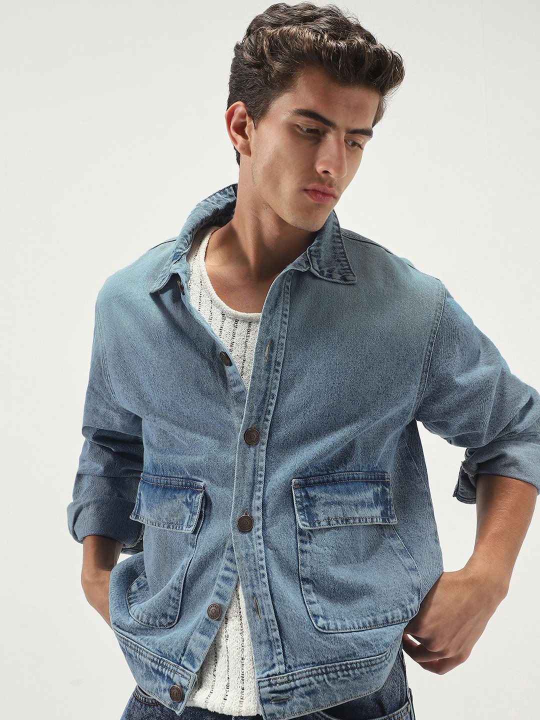 Urbano Fashion Washed Denim Jacket
