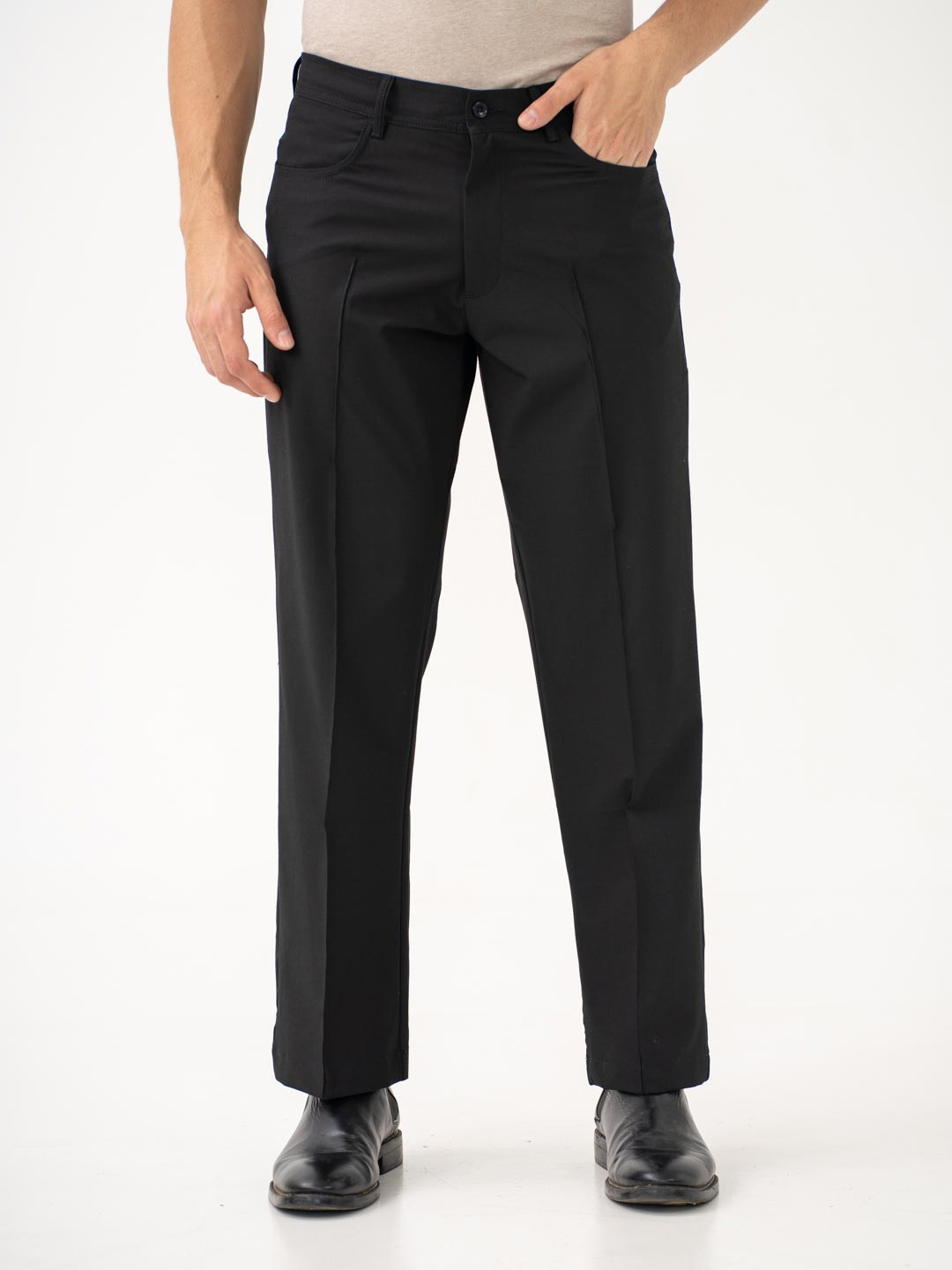 The Pant Project Men Lunar Black Korean Relaxed-Fit Pintuck Pants