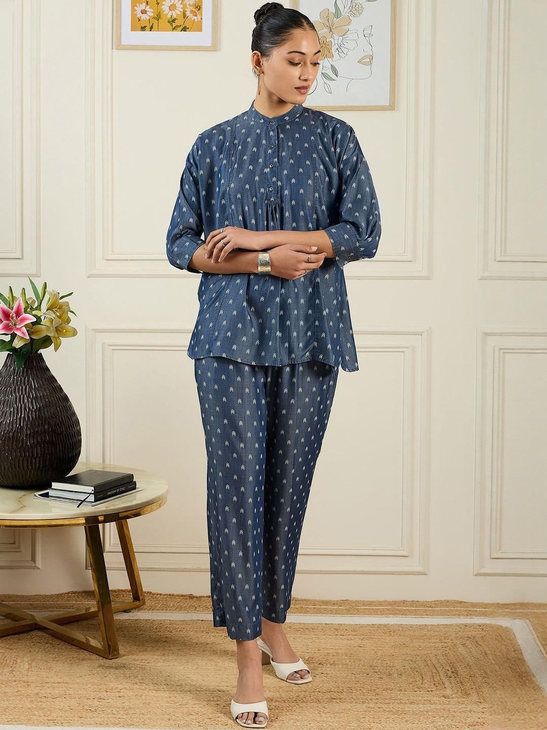 STADO Band Collar Tunic And Trousers