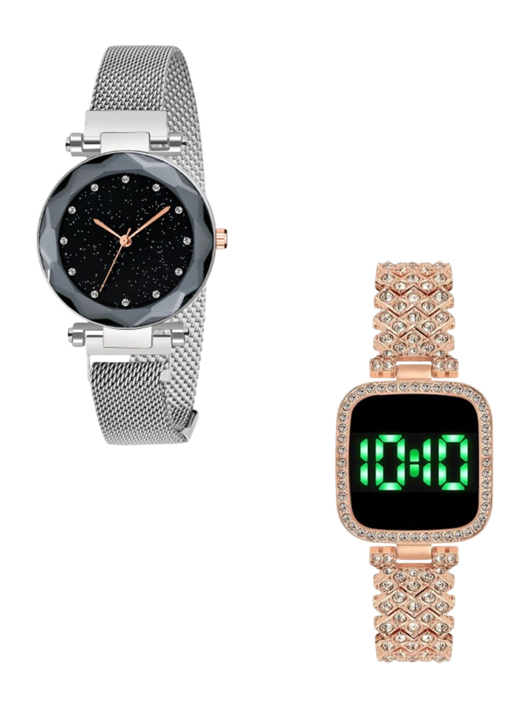 THE SHOPOHOLIC Girls Set Of 2 Analogue Watch SIL12-TS