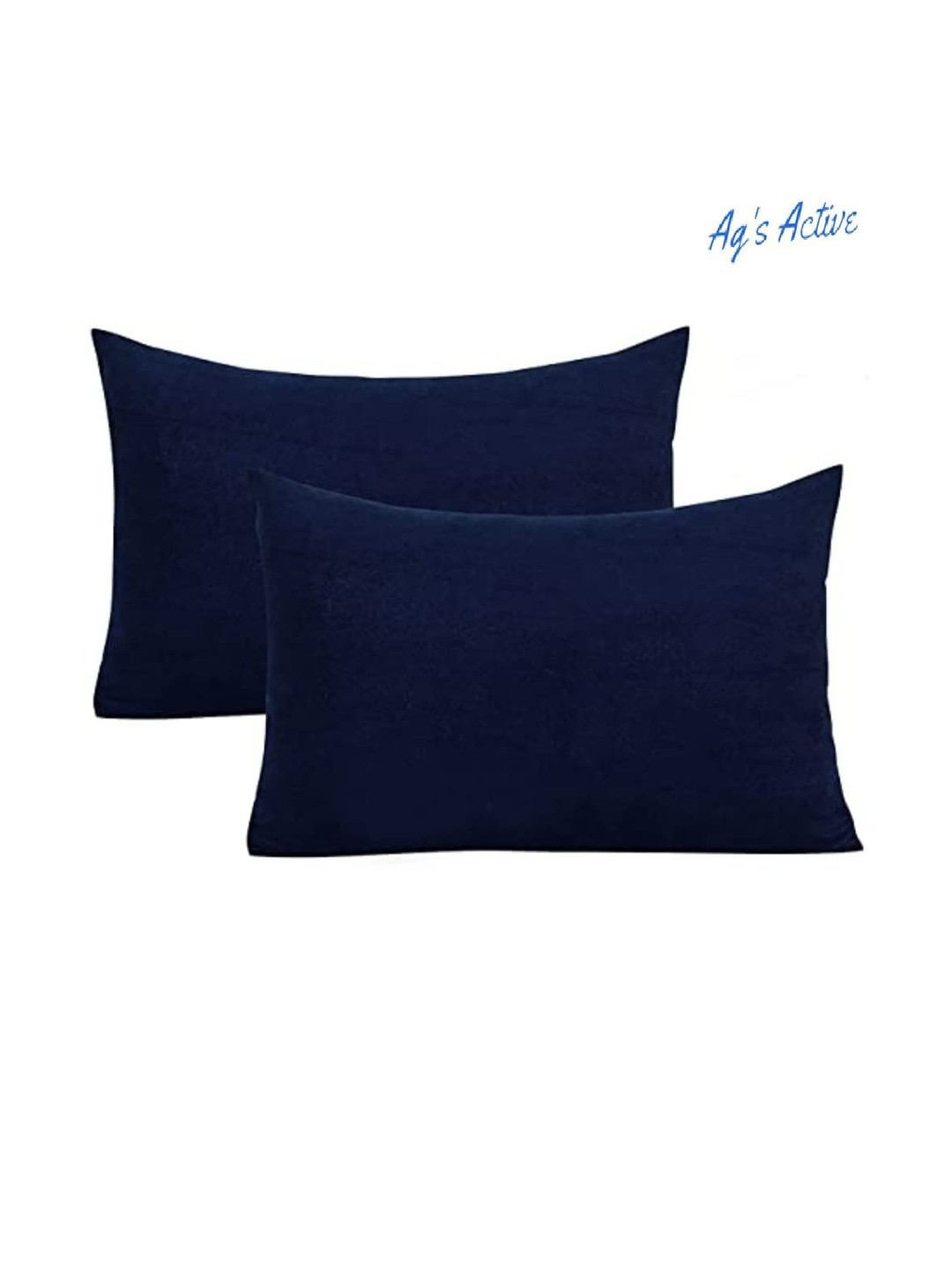 AGS ACTIVE Pack of 2 Solid Cotton Filled Zipper Rectangular Pillow Protector