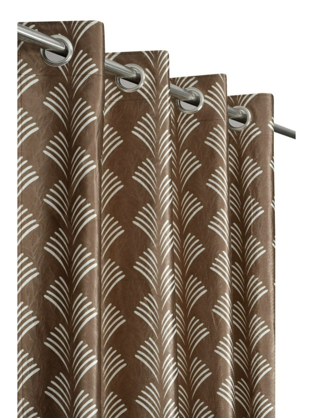 UrbanArts Copper-Toned & White Abstract Printed Room Darkening Window Curtain