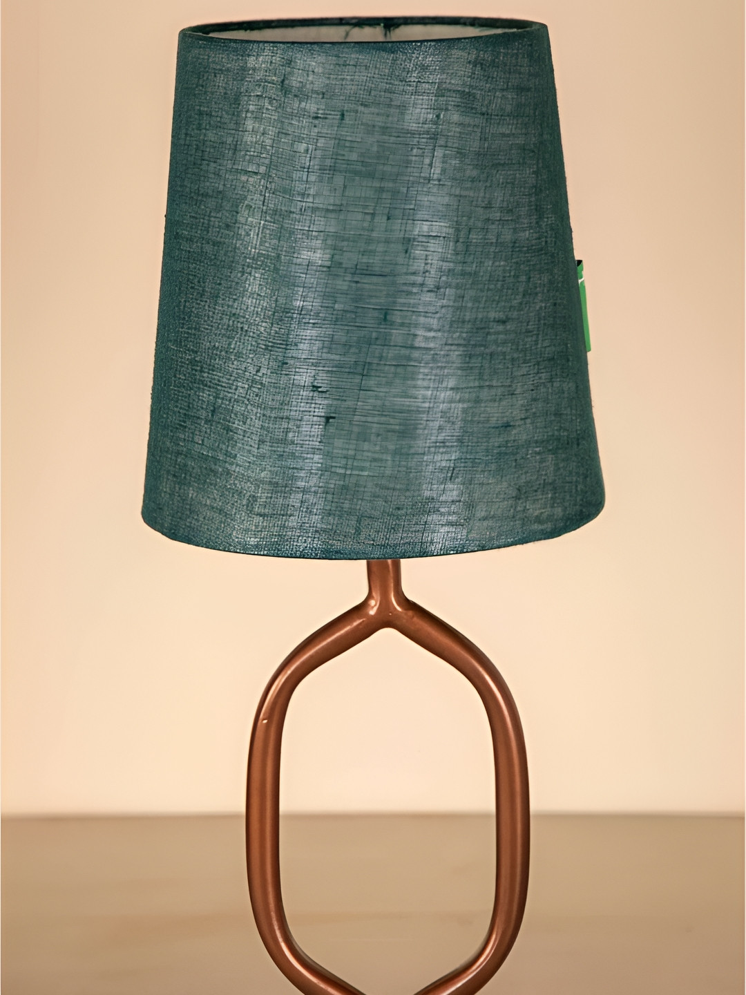 FREEDOM TREE Moon Flower Teal Textured Cylindrical Shaped Table Lamp