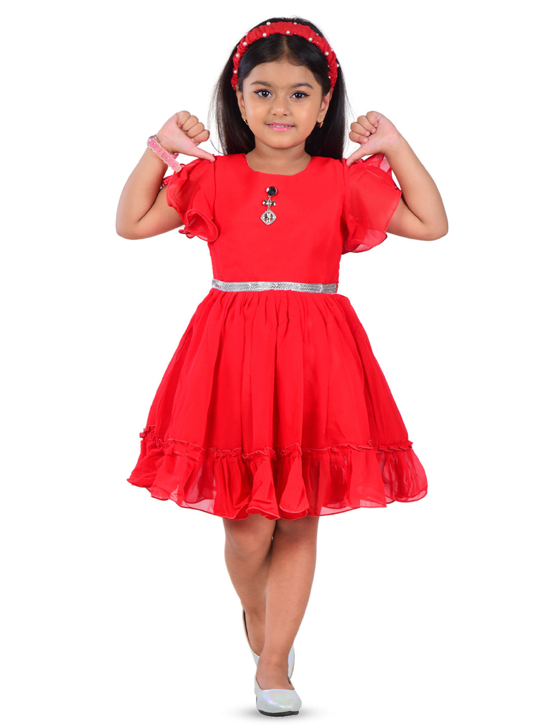 WORTON FASHION Girls Red Dresses
