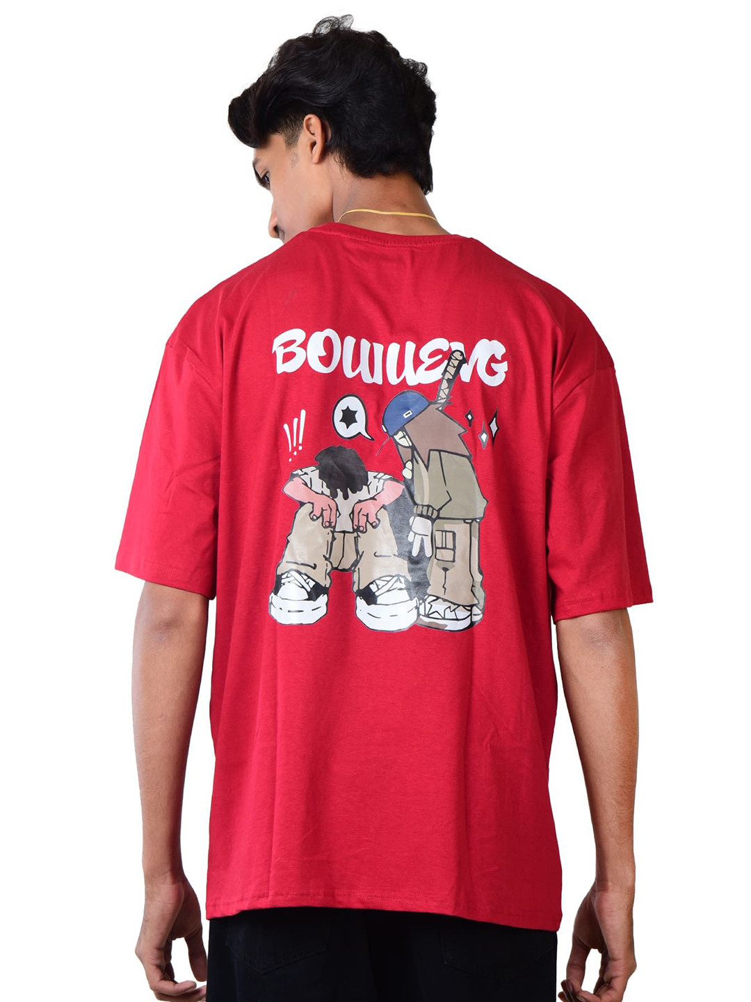 Ganji Men Graphic Printed Round Neck Cotton Oversized T-shirt