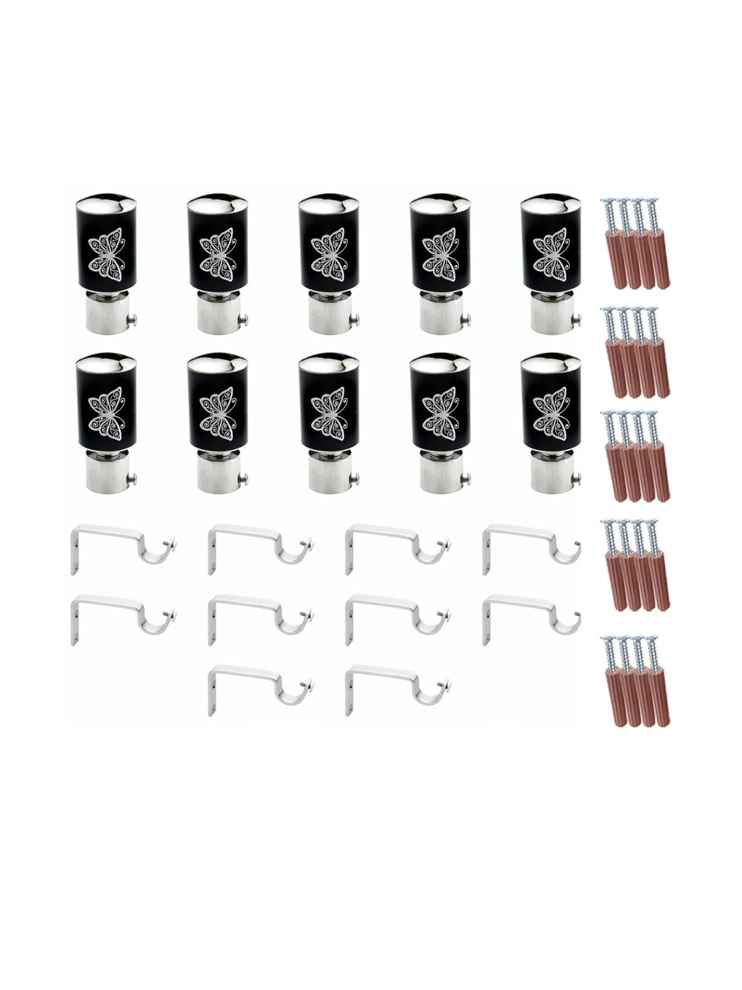 GLOXY Pair Of 5 Stainless Steel Brackets With Holder