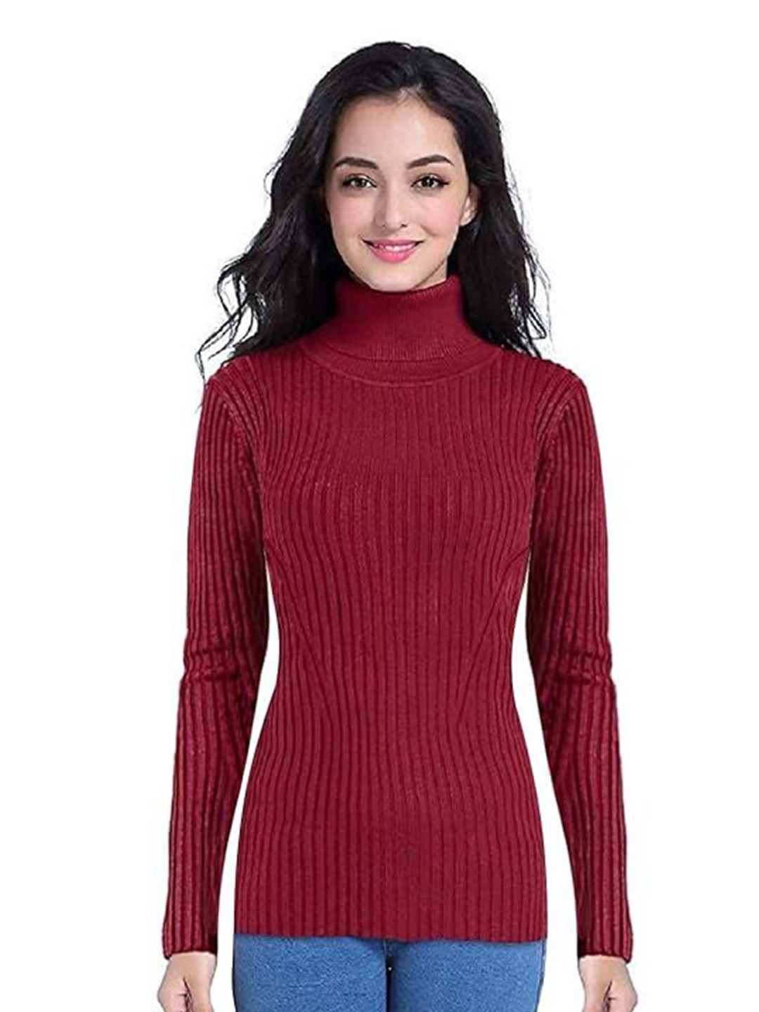 karan Women High Neck Pullover Sweatshirt