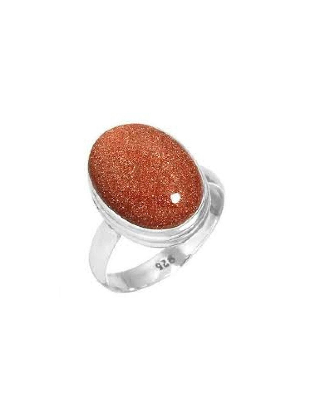 elitemart Unisex Silver-Plated Sunstone Studded Finger Ring
