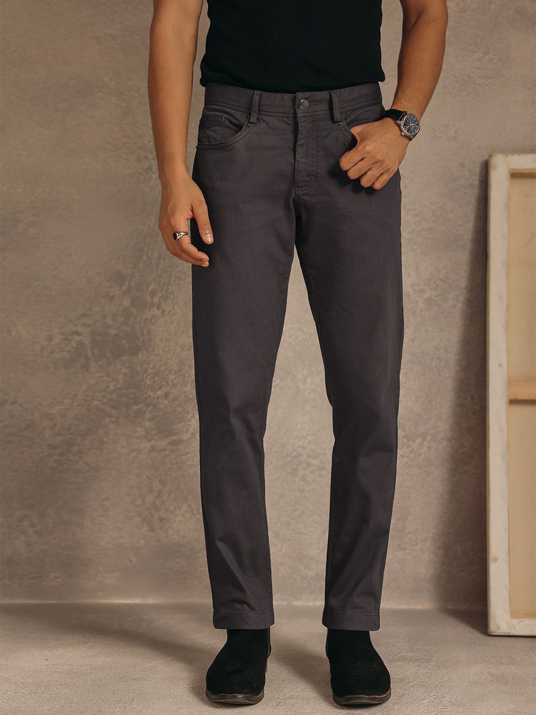 Andamen Escape Men Stretch Cotton Blend Regular Fit Chinos Trouser