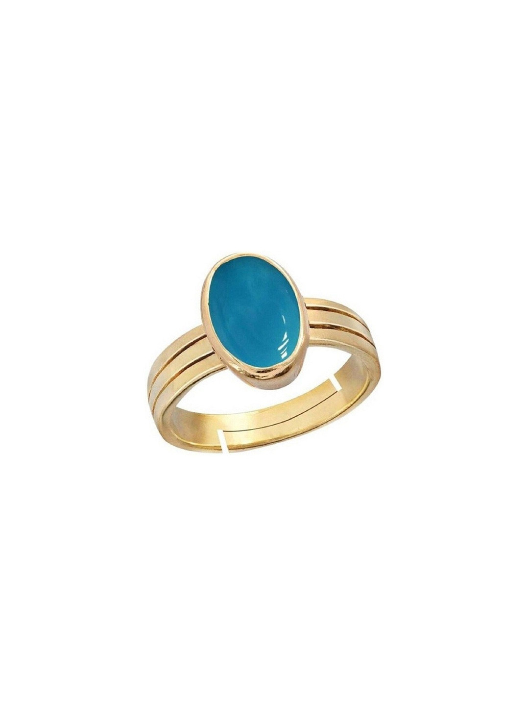 elitemart Unisex Gold-Plated Turquoise Finger Ring