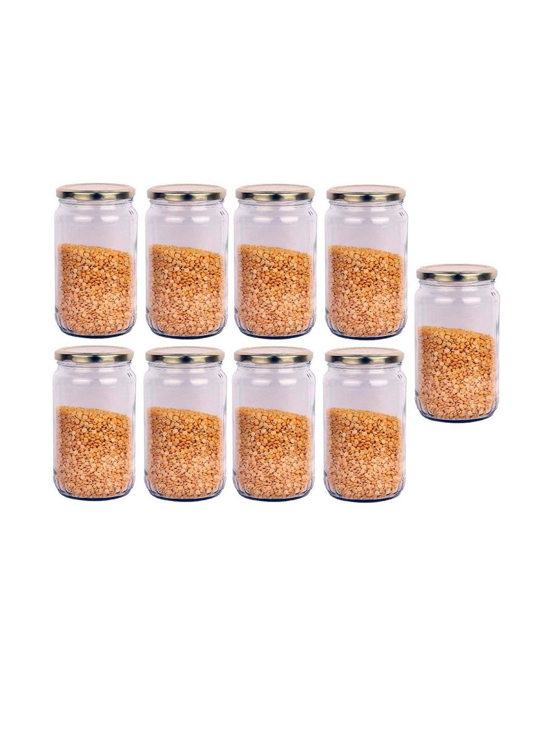 1ST TIME Transparent 9 Pieces Glass Dishwasher Safe Jar Containers-1 L Each