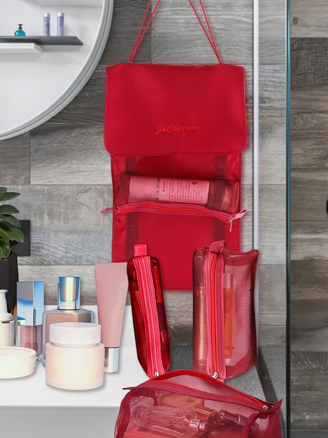 SWISS HORN Compact Rolling Cosmetic Mesh Bag Travel Accessory