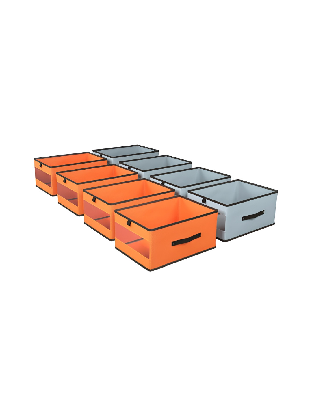 Aura Orange And Grey 8 Pieces Multi-Utility Organisers