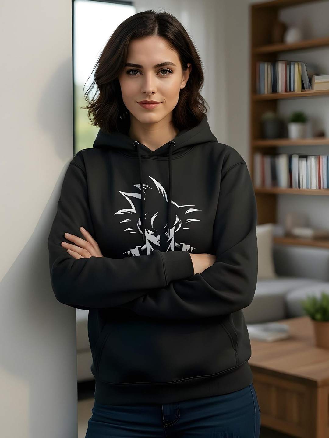 Shopifyy Women Graphic Printed Long Sleeves Dragon Ball Z Pullover Sweatshirt