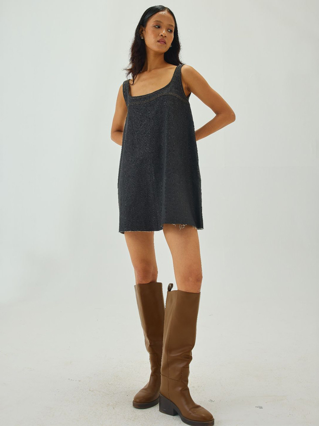 Shop Staple Women Scoop Neck Sleeveless Cotton A-Line Mini Dress