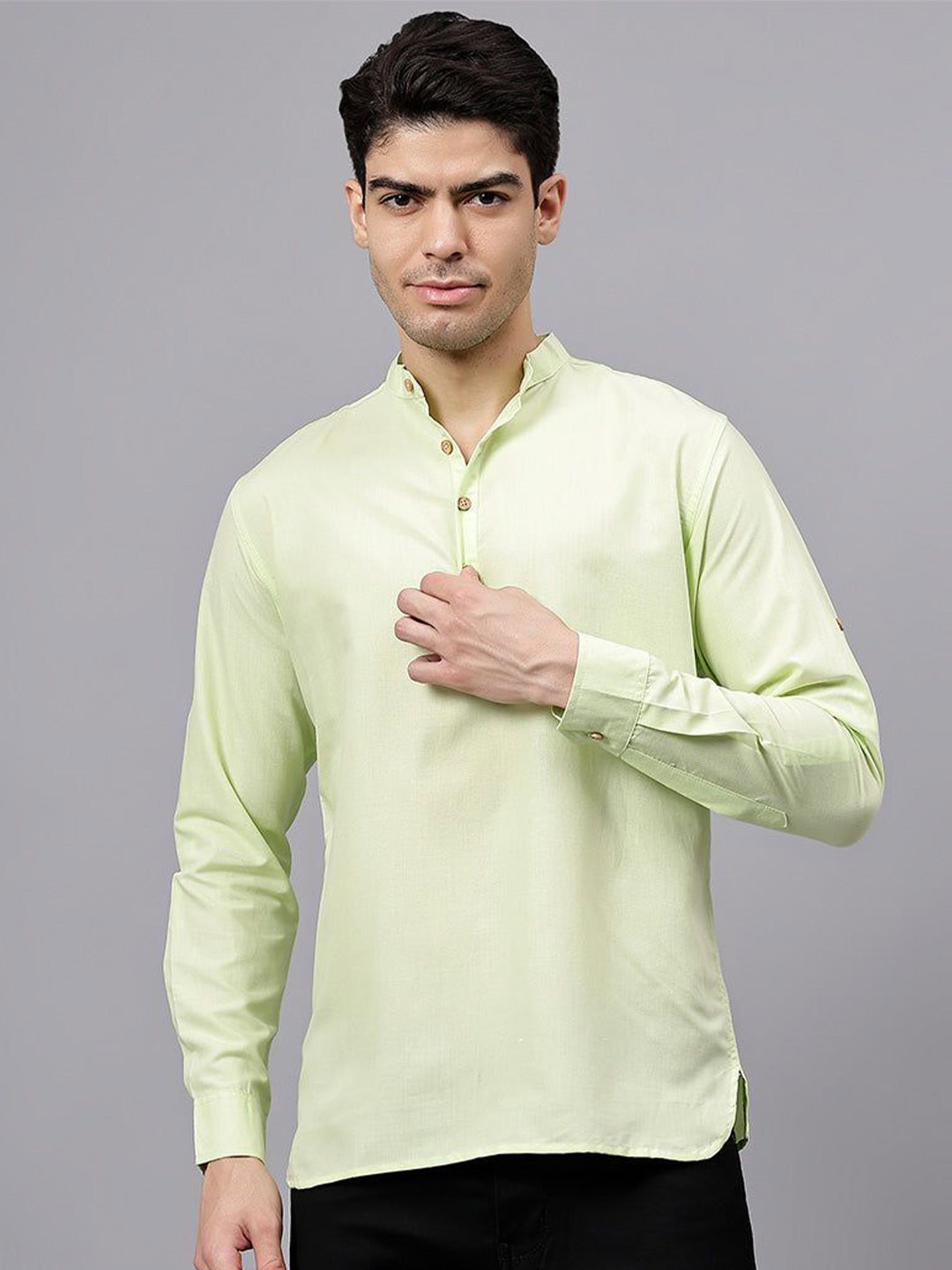 The Anchi Store Men Solid Daily Cotton Straight Kurta