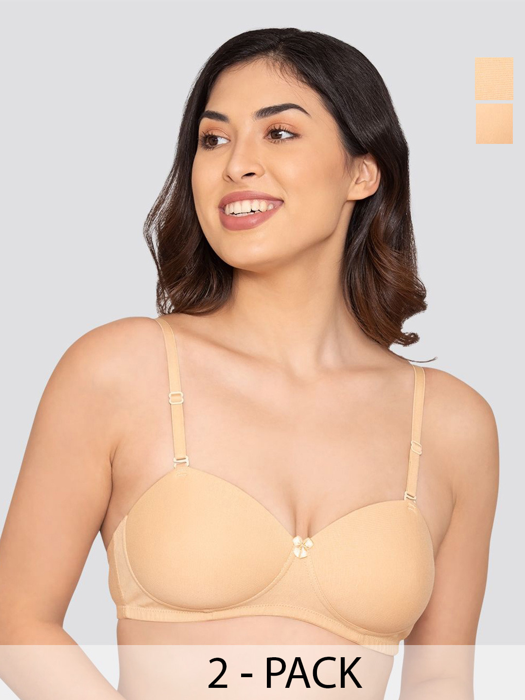 Kalyani Viviana Pack of 2 Soft Padded Seamless Balconette Style T-Shirt Bras
