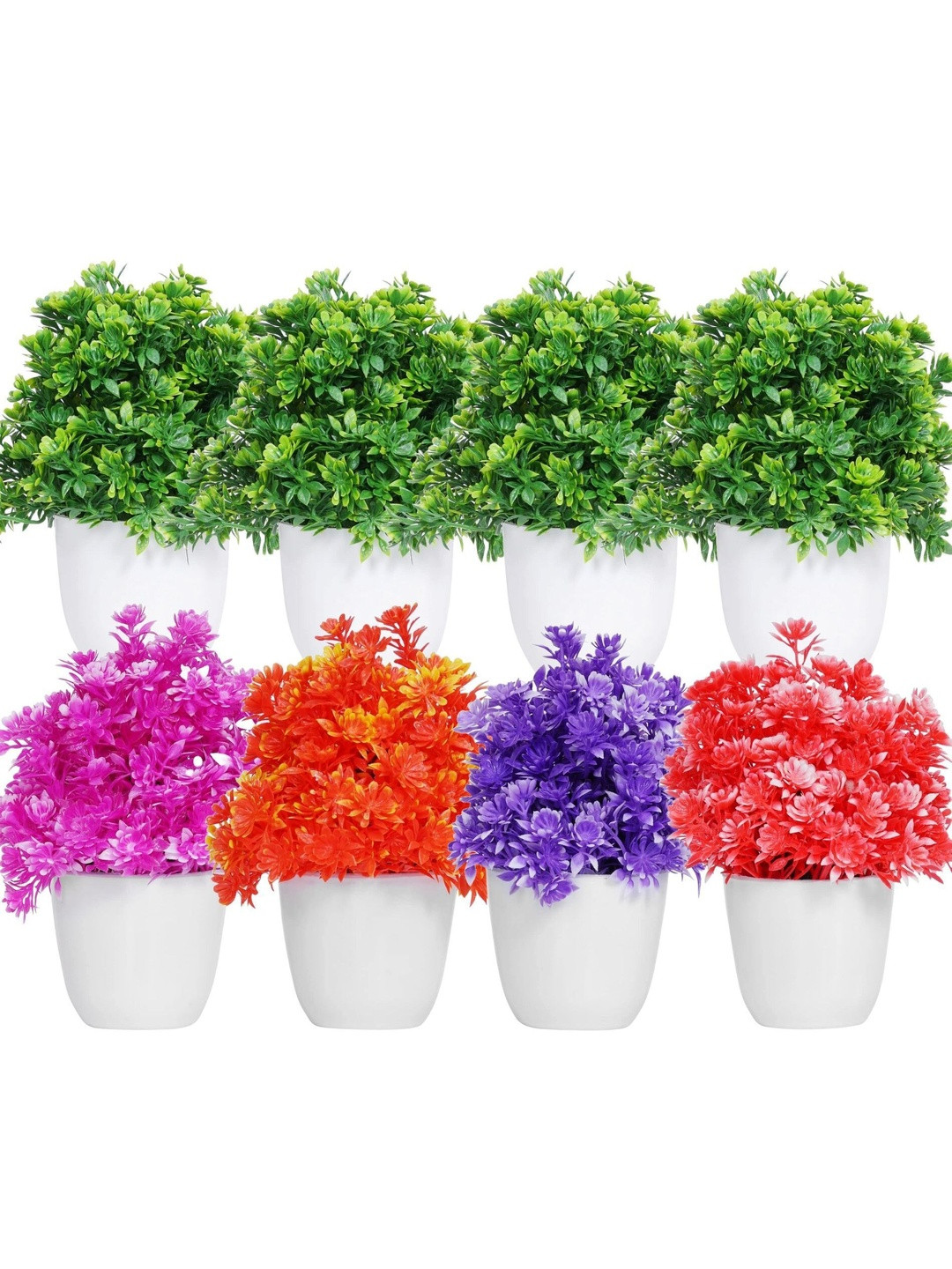 Dekorly Multi Plastic Fern Artificial Flowers & Plants With Pot