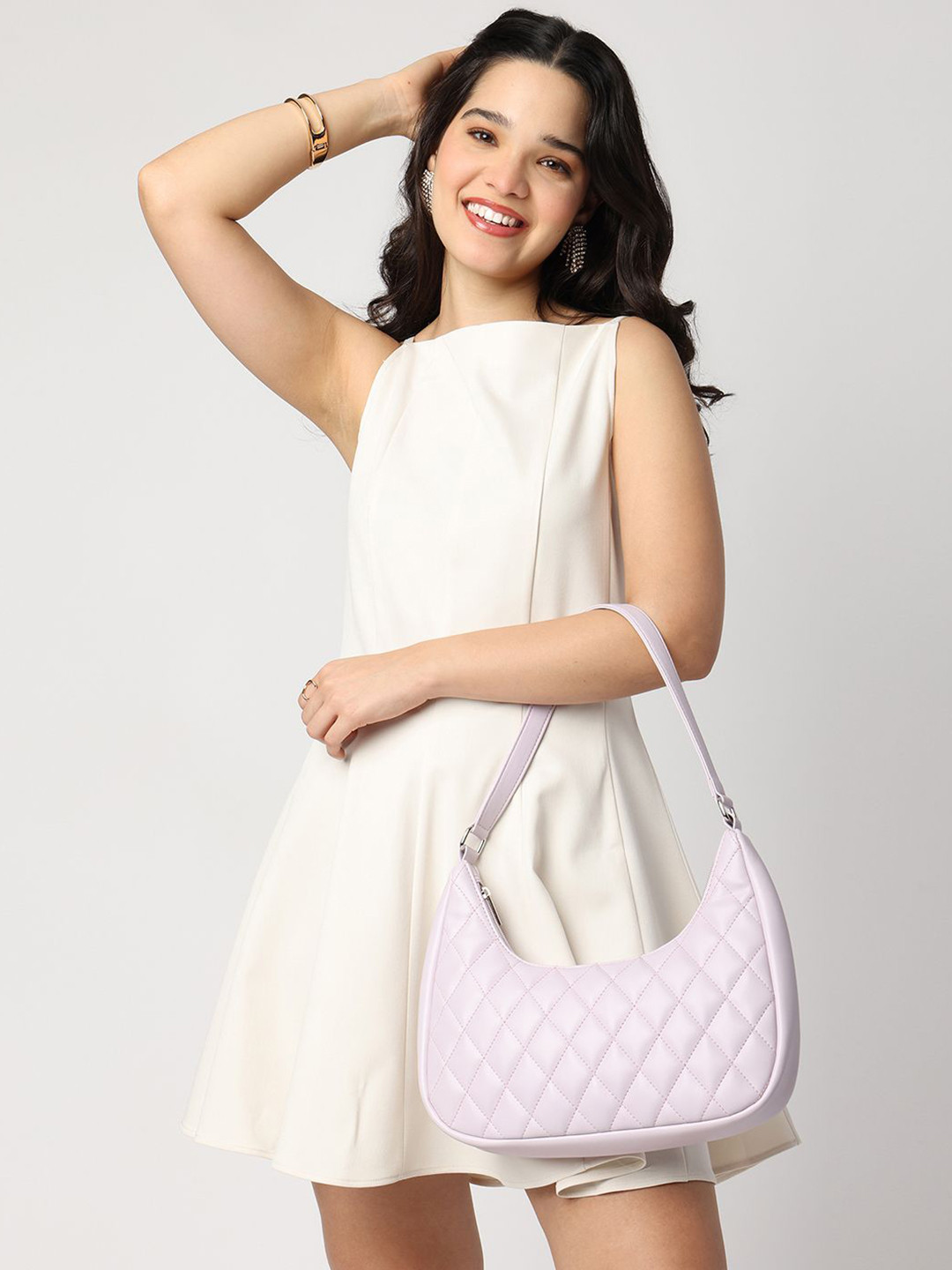 Fastrack Lilac Quilted Crush Shoulder Bag