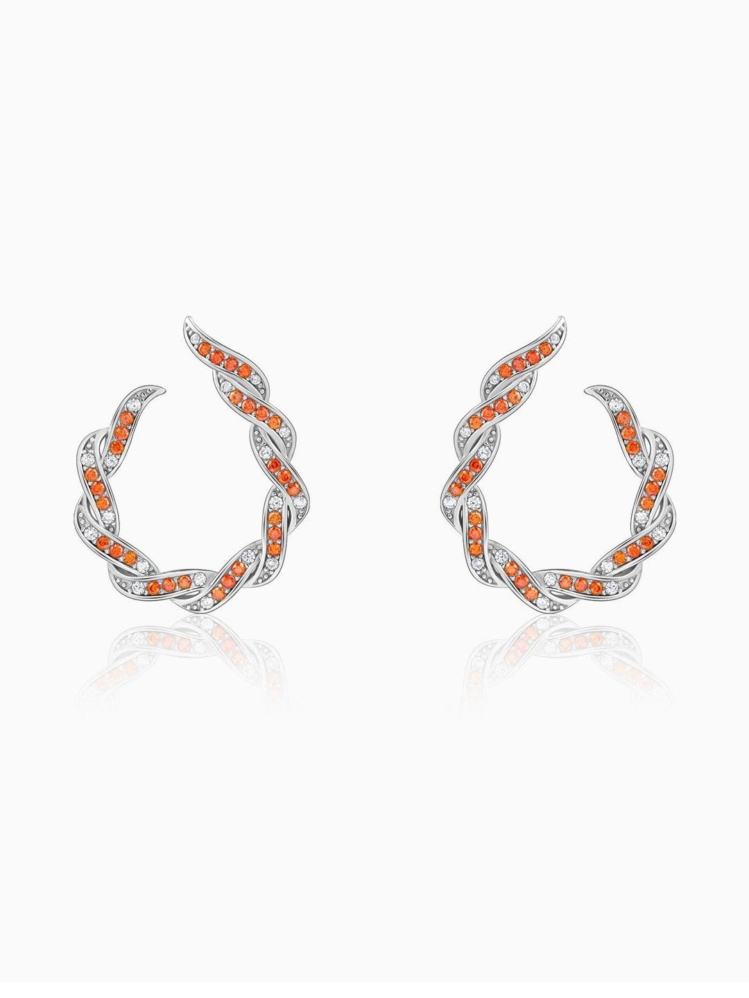 GIVA Circular Rhodium-Plated 925 Silver Hoop Earrings