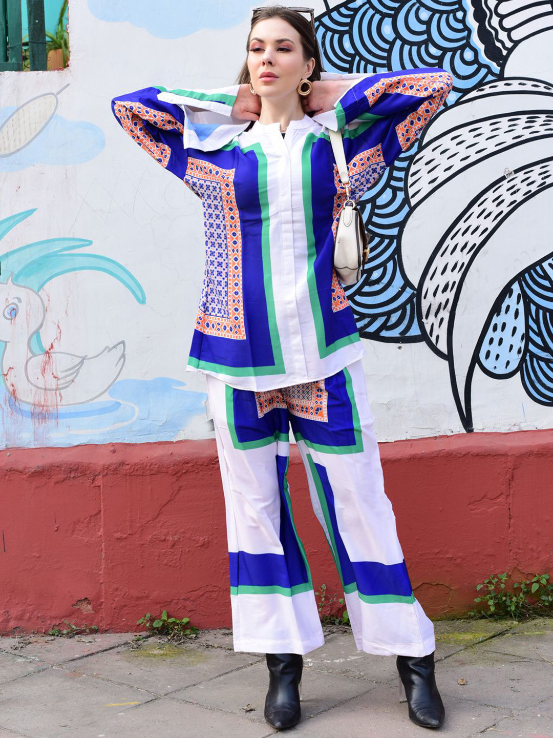 ROMONIA Printed Tunic with Trouser