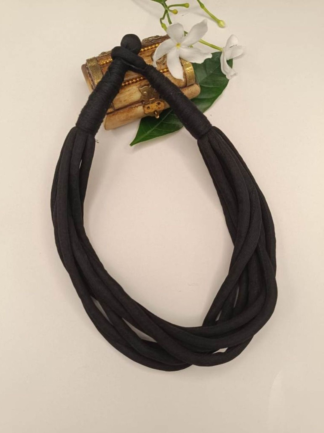 JewelSana Multi Layered Fabric Choker Necklace