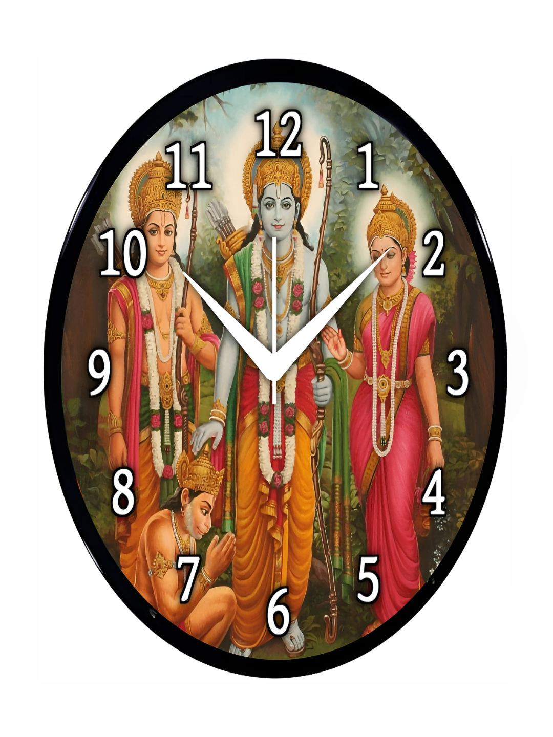 Babawill Black & Green Printed Wall Clock