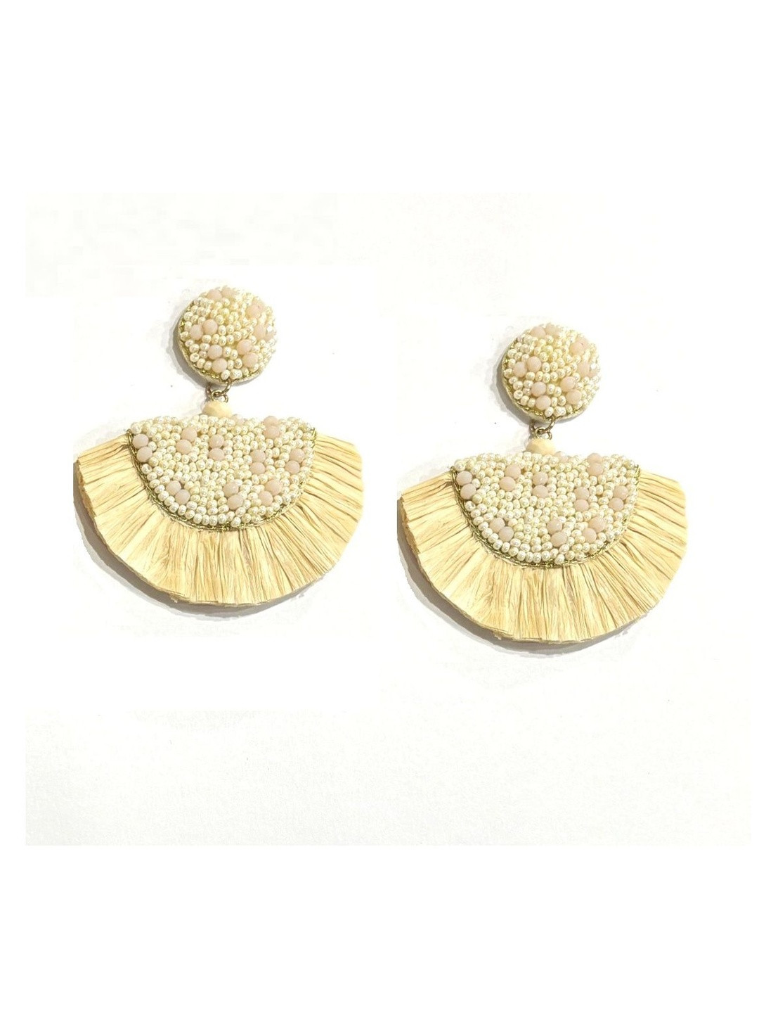 ZOON ACCESSORIES Gold Plated Circular Shaped Drop Earrings