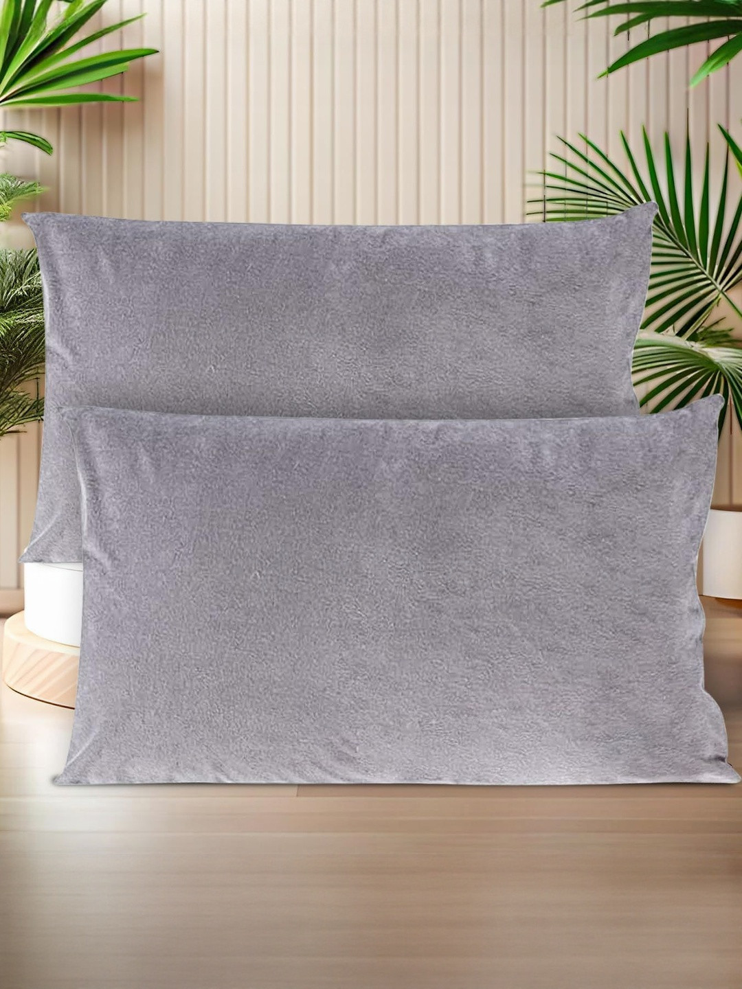 AGS ACTIVE Pack of 2 Solid Cotton Filled Zipper Rectangular Pillow Protector