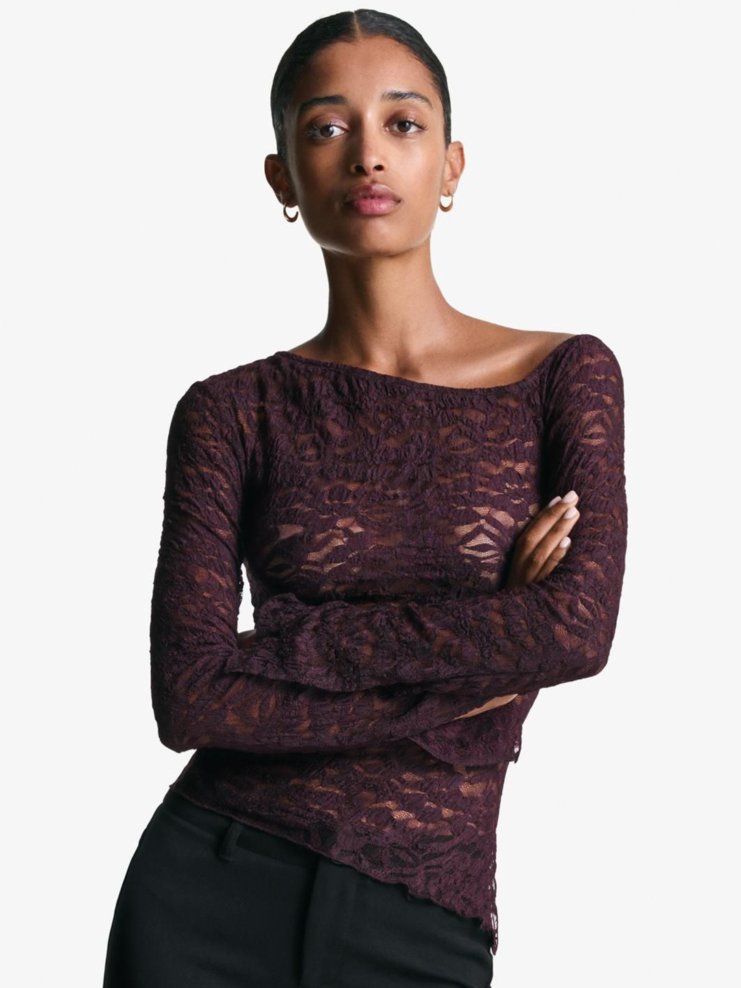 Bershka Long Sleeve Lace top