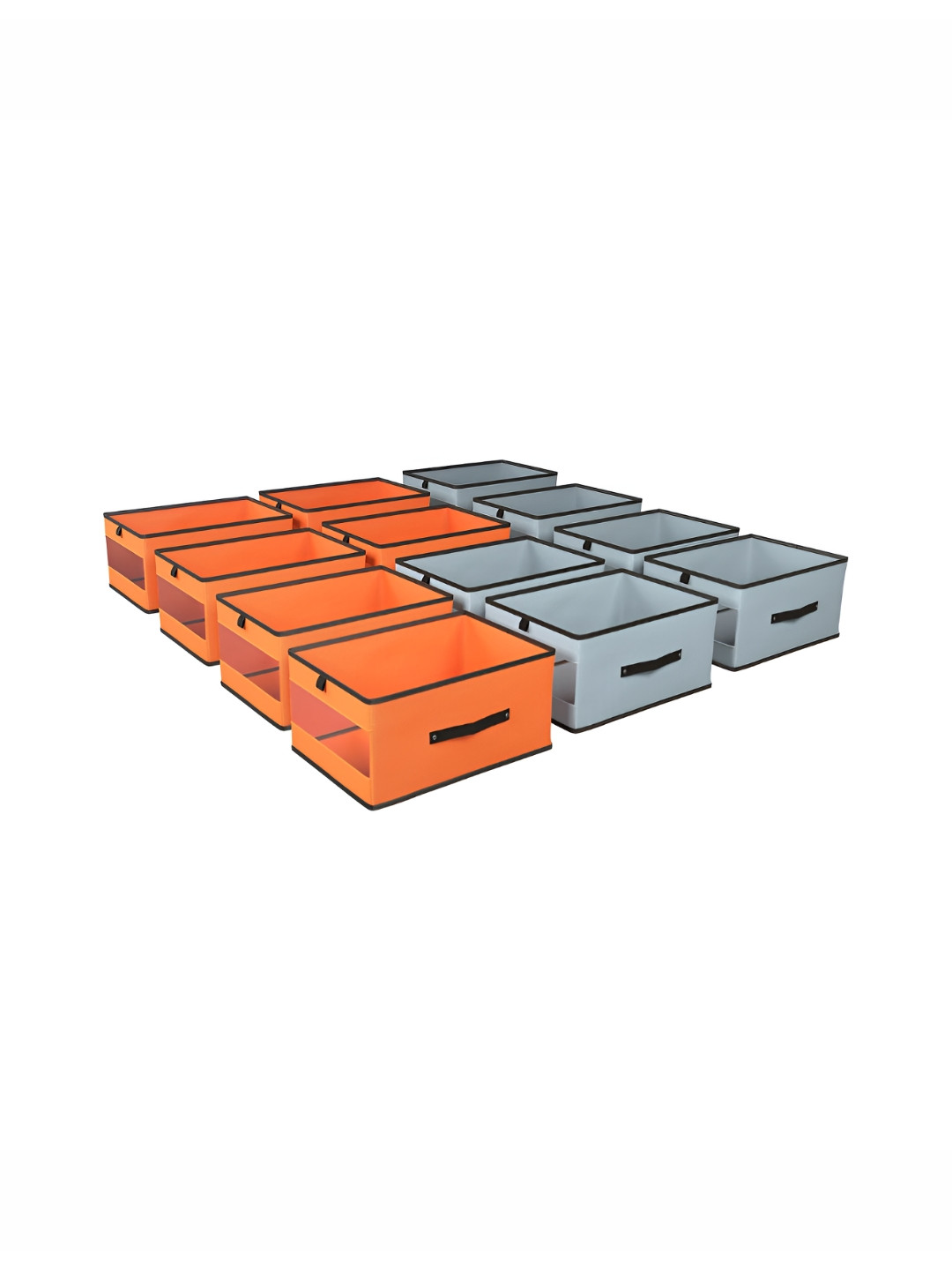 Aura Orange And Grey 12 Pieces Multi-Utility Organisers