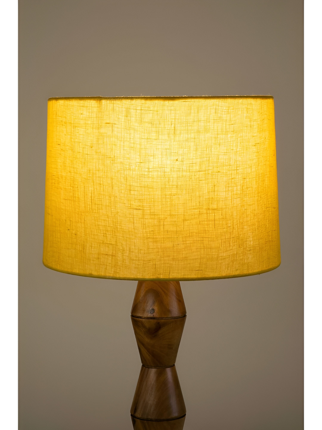 FREEDOM TREE Yellow Textured Metal Cylindrical Shaped Table Lamp