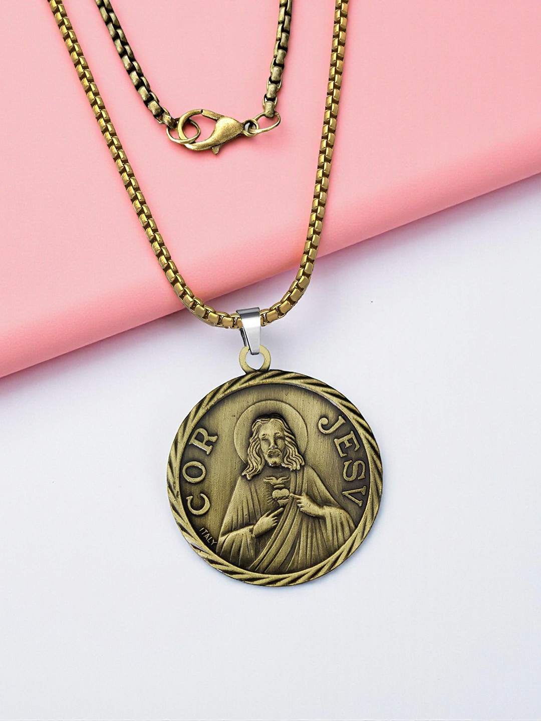 THE MEN GIFT Lord Jesus Christ Cross Shaped Pendant With Chain