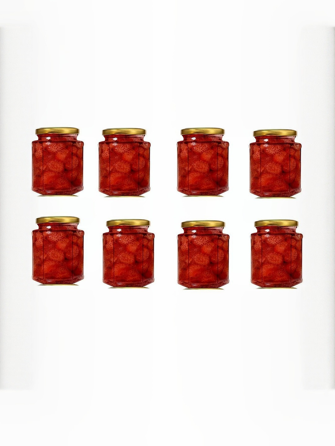 1ST TIME Transparent 8 Pieces Round Shape Dishwasher Safe Jars - 200 ml