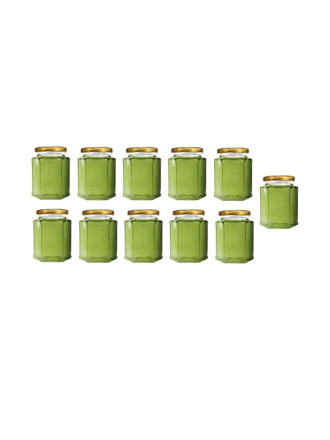 1ST TIME Transparent 11 Pieces Glass Dishwasher Safe Jar Containers-400 ml Each