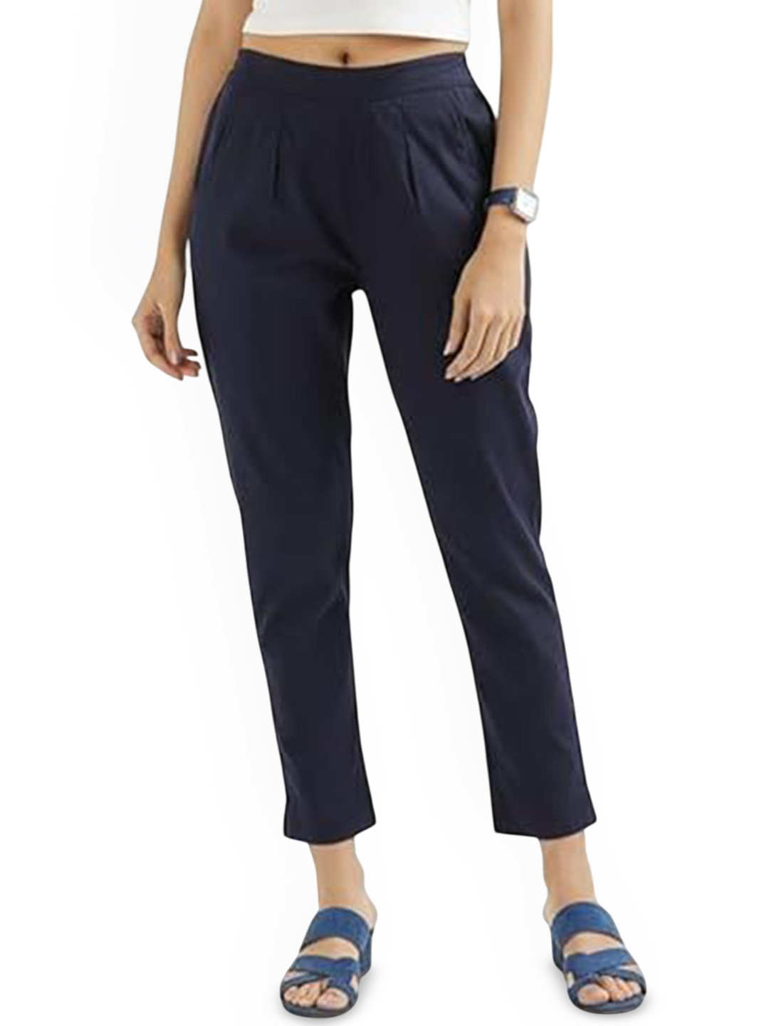 Thrifty Thread Women Slim Fit Smart Trousers